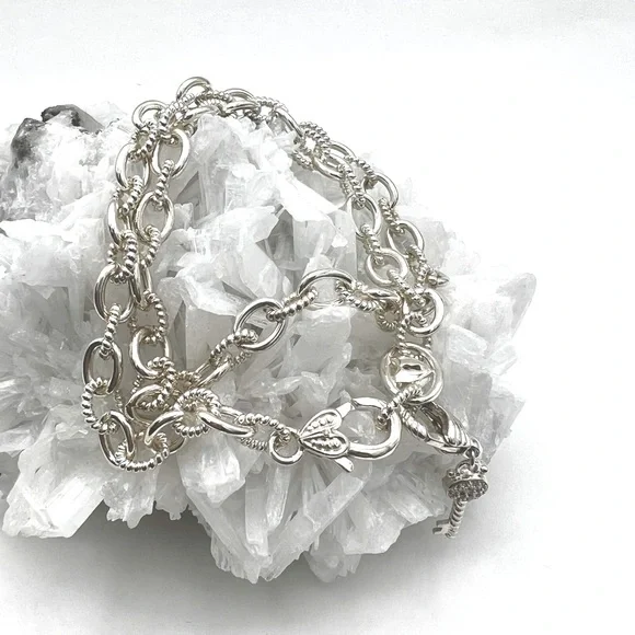 Judith Ripka Sterling Silver “Key to my Heart” Necklace 18” with Key Charm